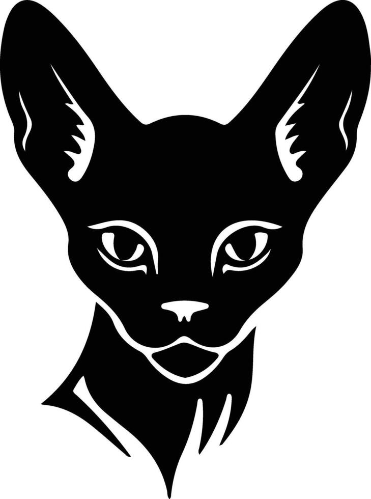 Sphynx Cat  silhouette portrait vector