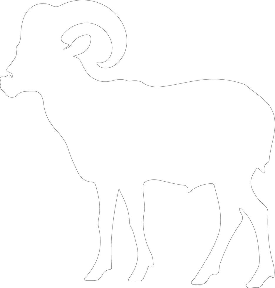 dallsheep outline silhouette vector