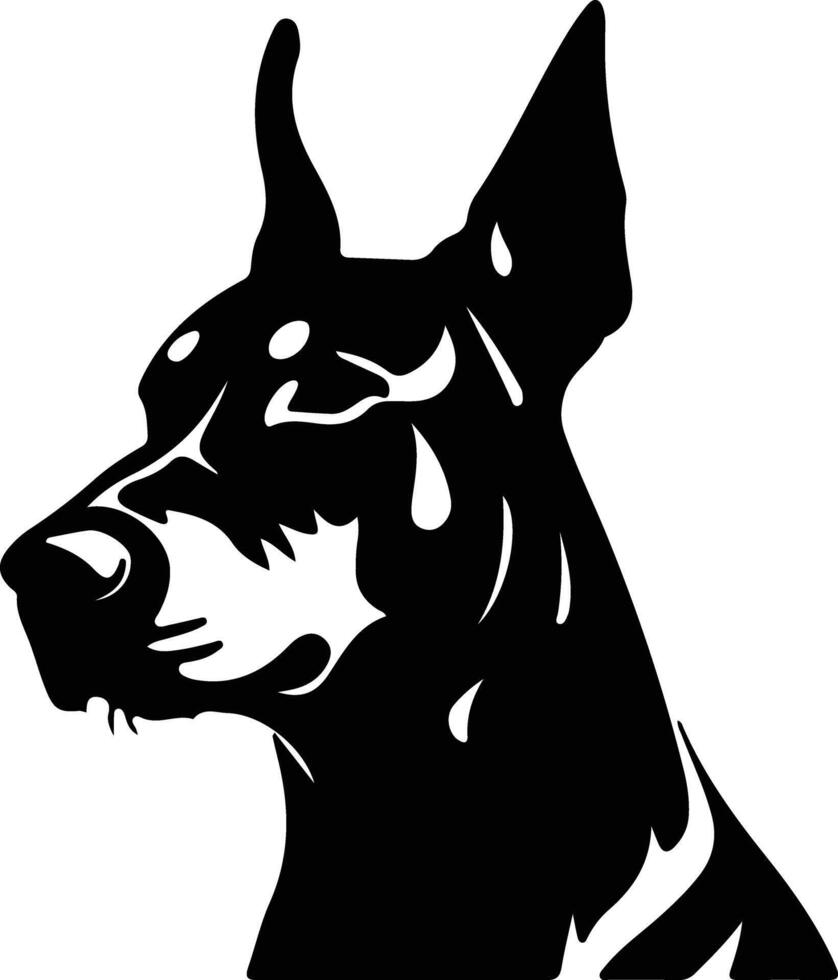 Doberman Pinscher    black silhouette vector