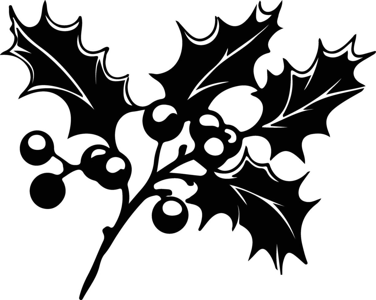 Holly  black silhouette vector