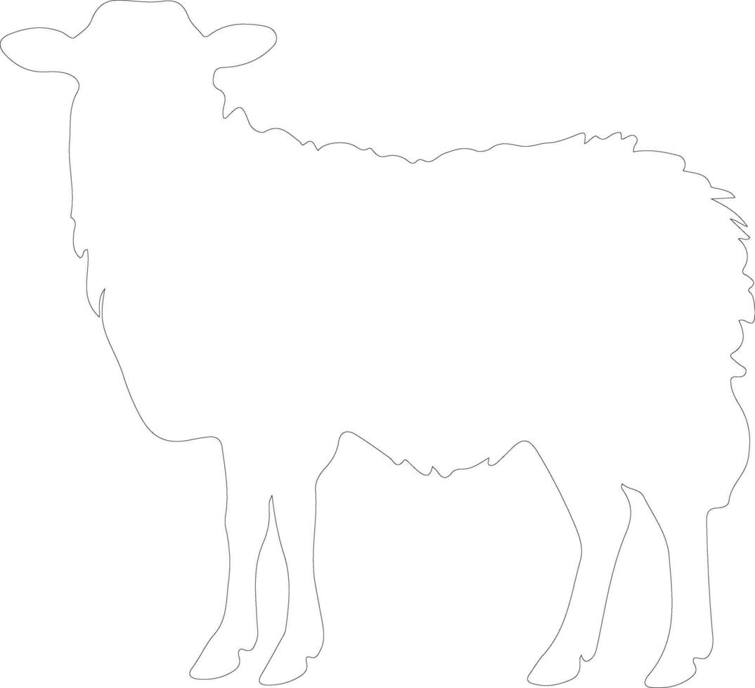 sheep outline silhouette vector