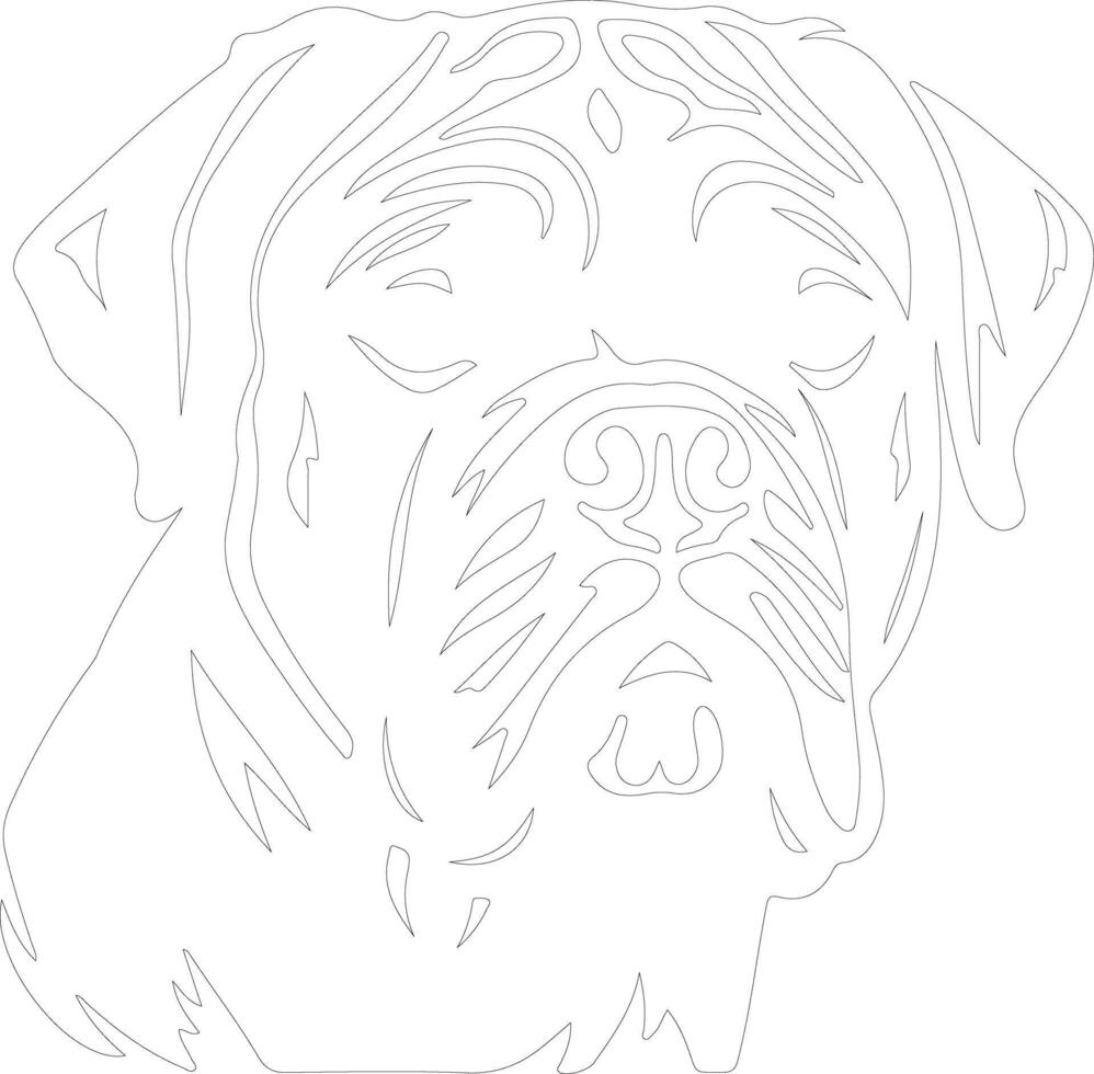 Dogue de Bordeaux  outline silhouette vector