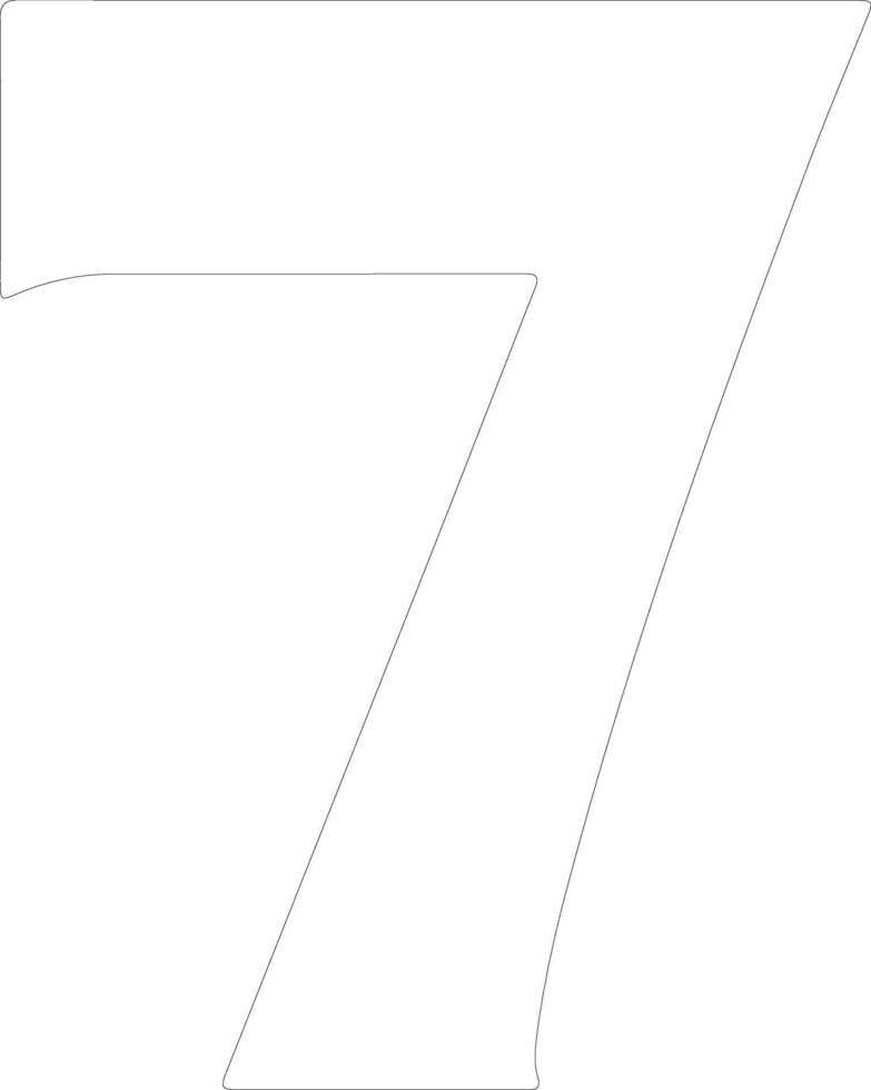 Number   outline silhouette vector