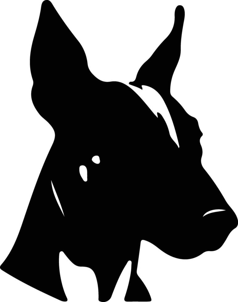 Miniature Bull Terrier  silhouette portrait vector
