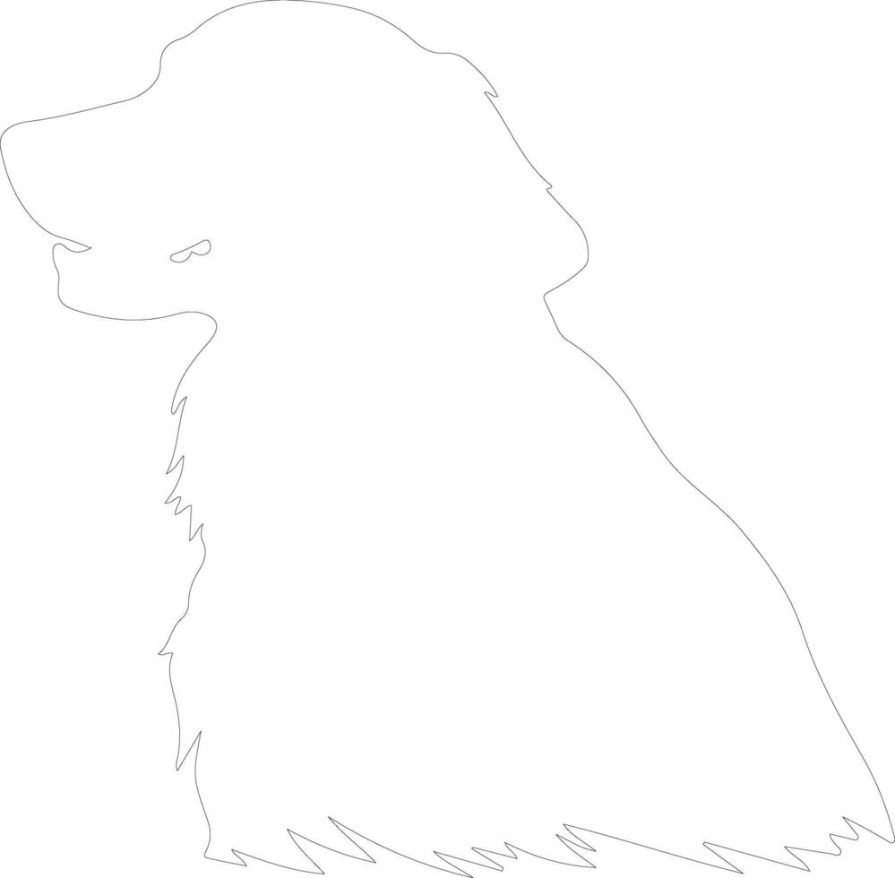 Flat-Coated Retriever  outline silhouette vector