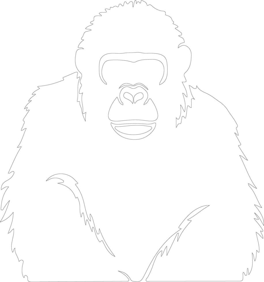 ape outline silhouette vector