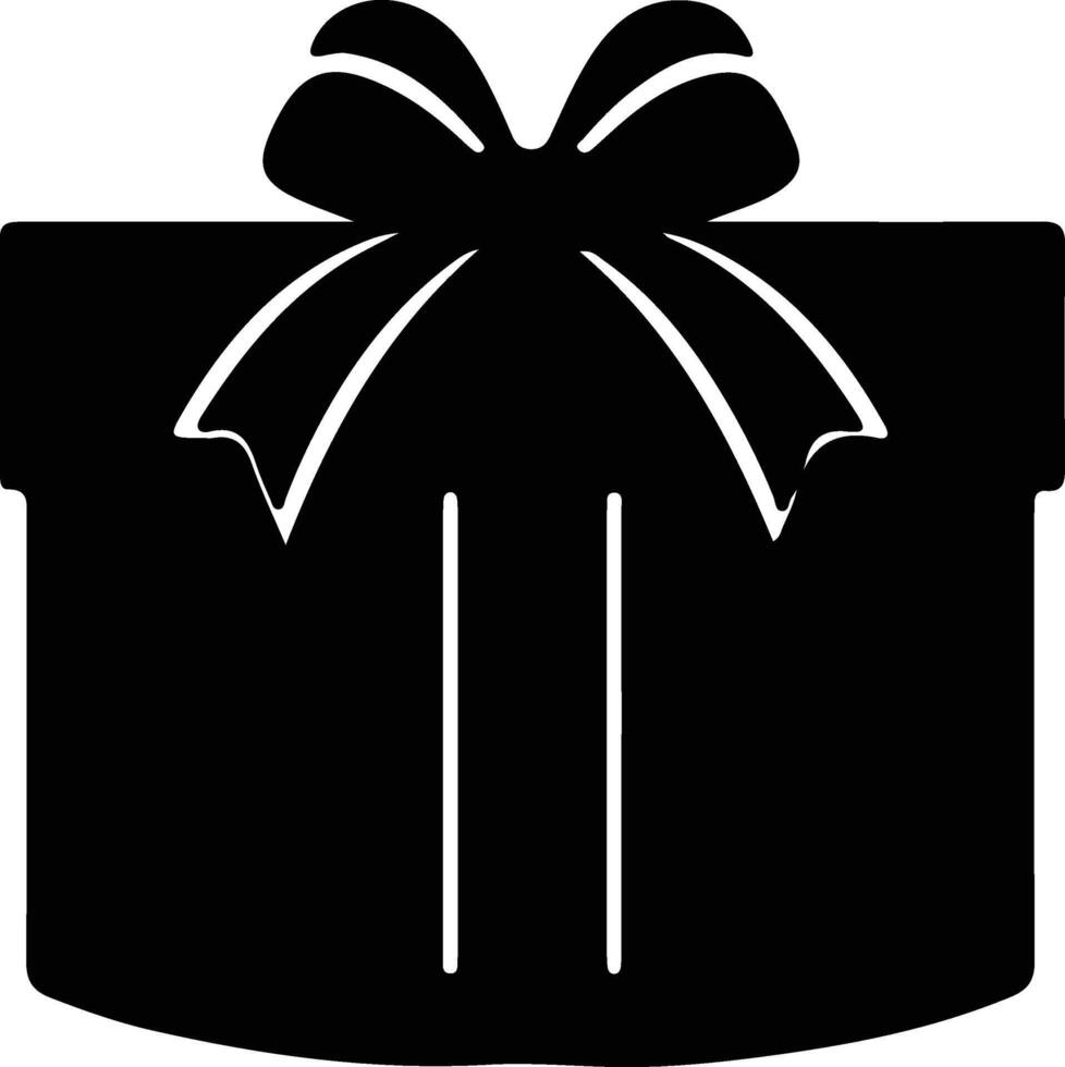 Gift icon black silhouette vector