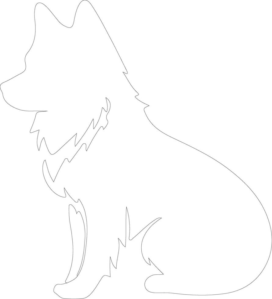 Eskimo Dog  outline silhouette vector