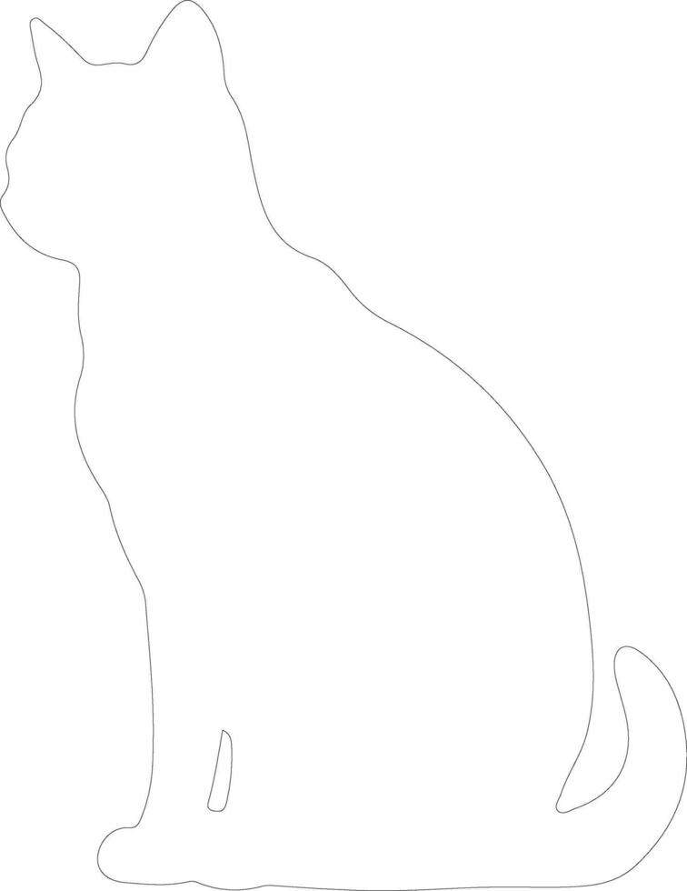 Serengeti Cat  outline silhouette vector