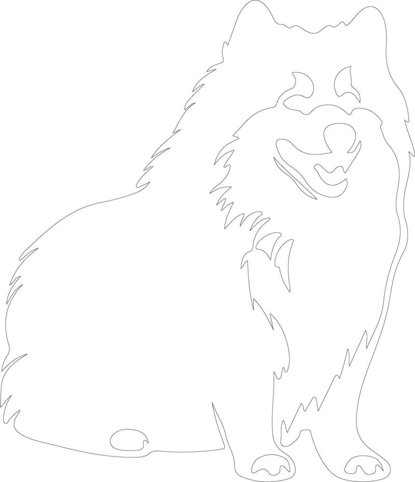 Samoyed  outline silhouette vector