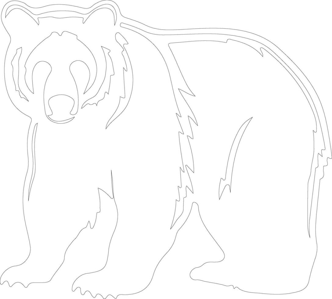 black bear  outline silhouette vector