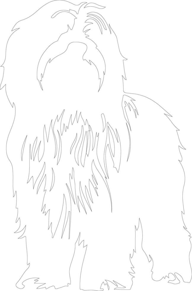 Bearded Collie  outline silhouette vector