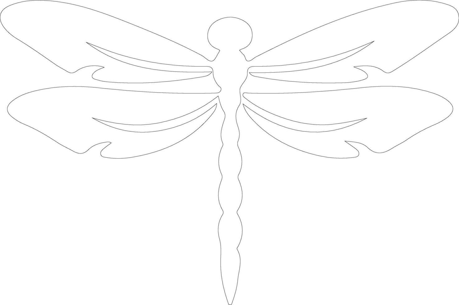 dragonfly outline silhouette vector