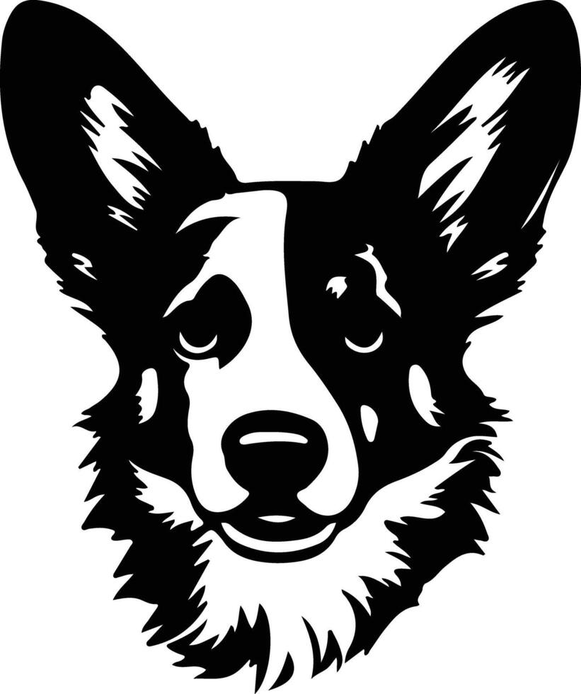 Cardigan Welsh Corgi  silhouette portrait vector