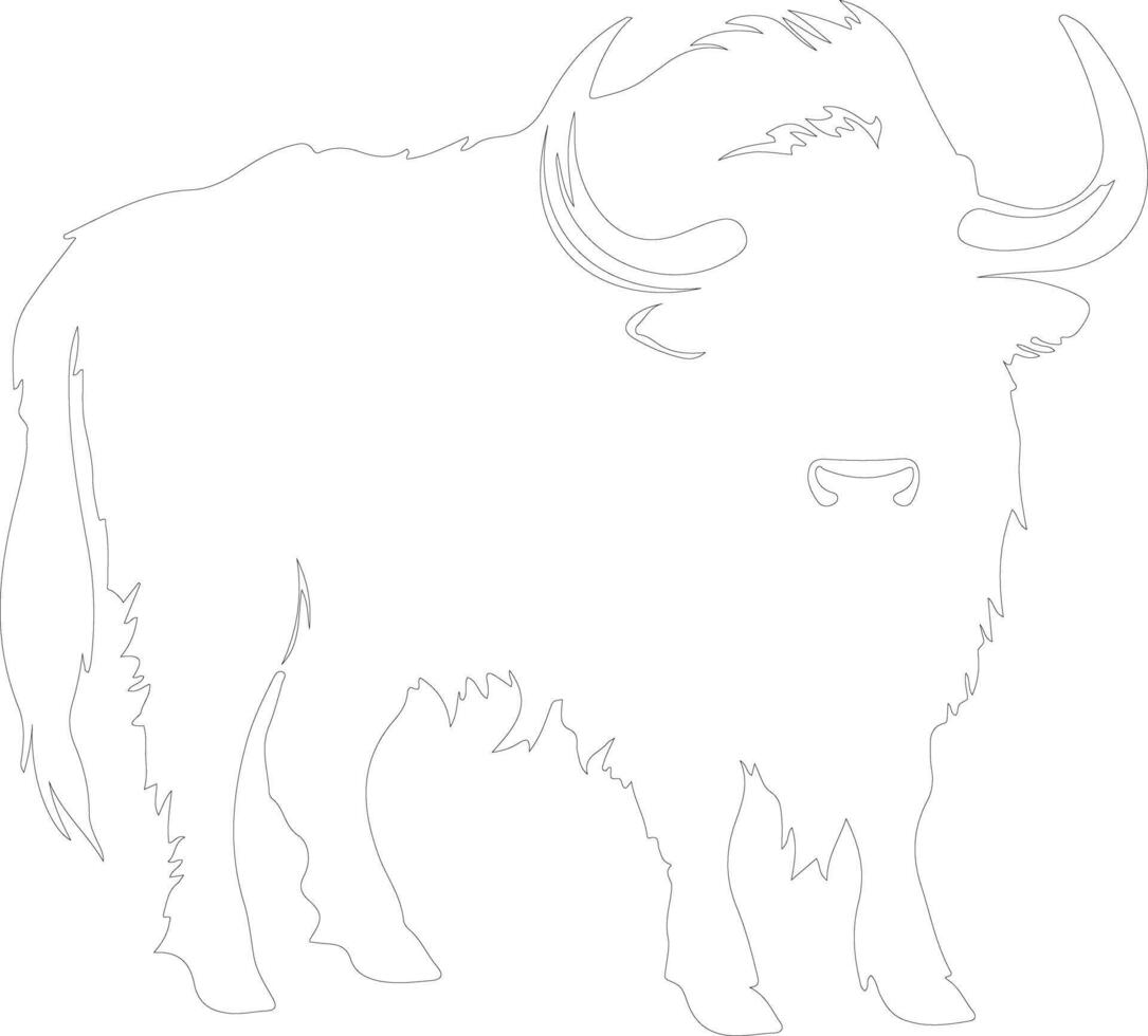 yak  outline silhouette vector