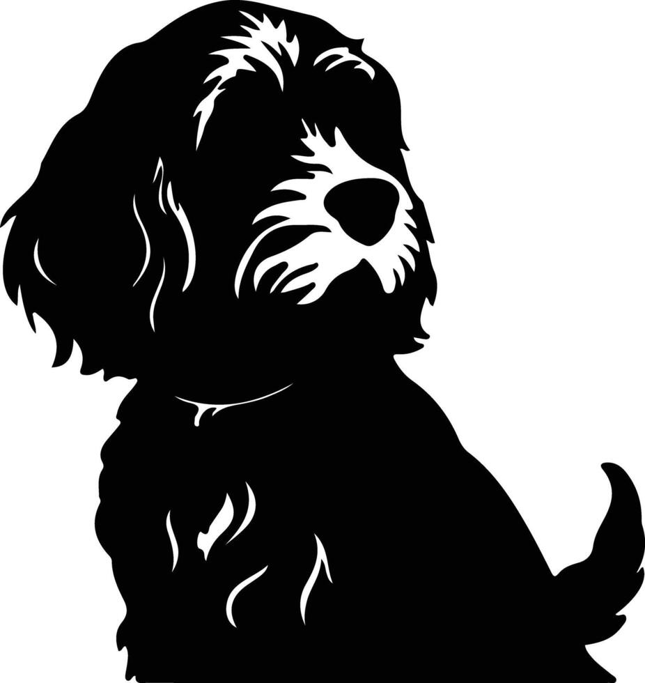 cockapoo negro silueta vector