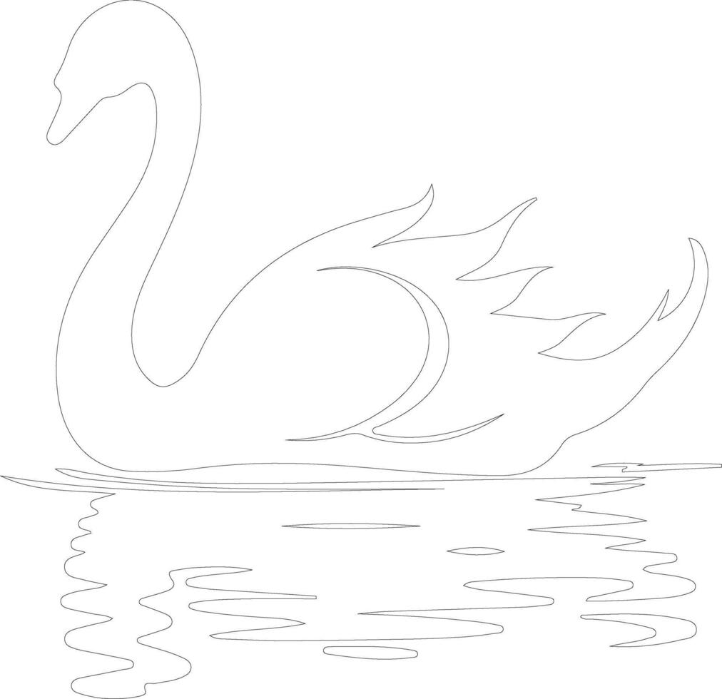 swan    outline silhouette vector