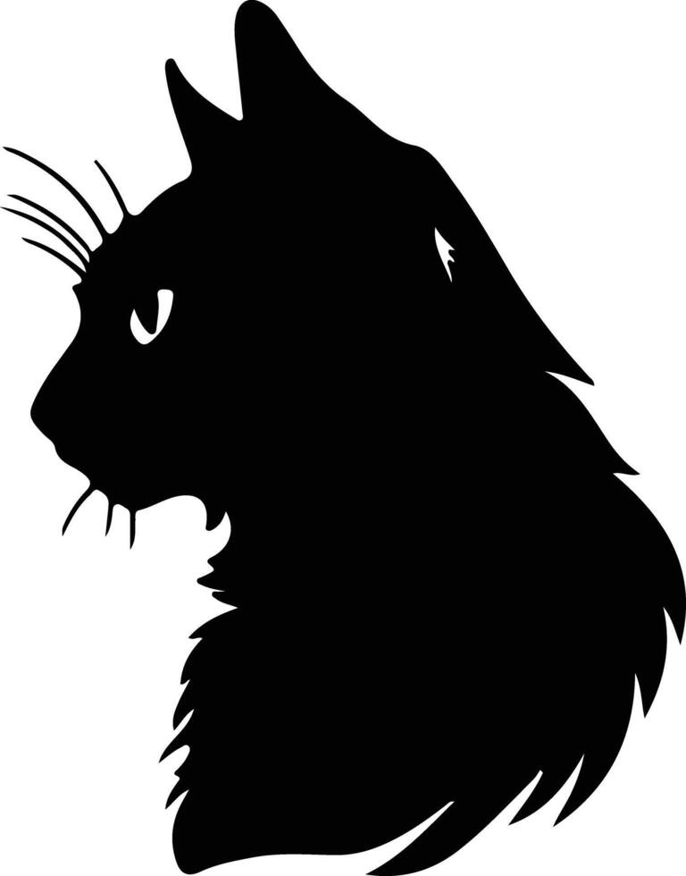 Mekong Bobtail Cat silhouette portrait vector
