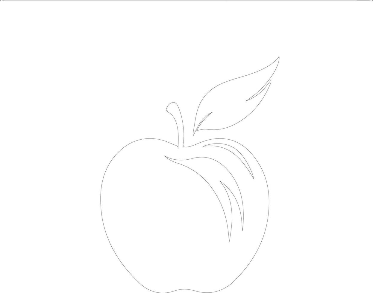 nectarine  outline silhouette vector