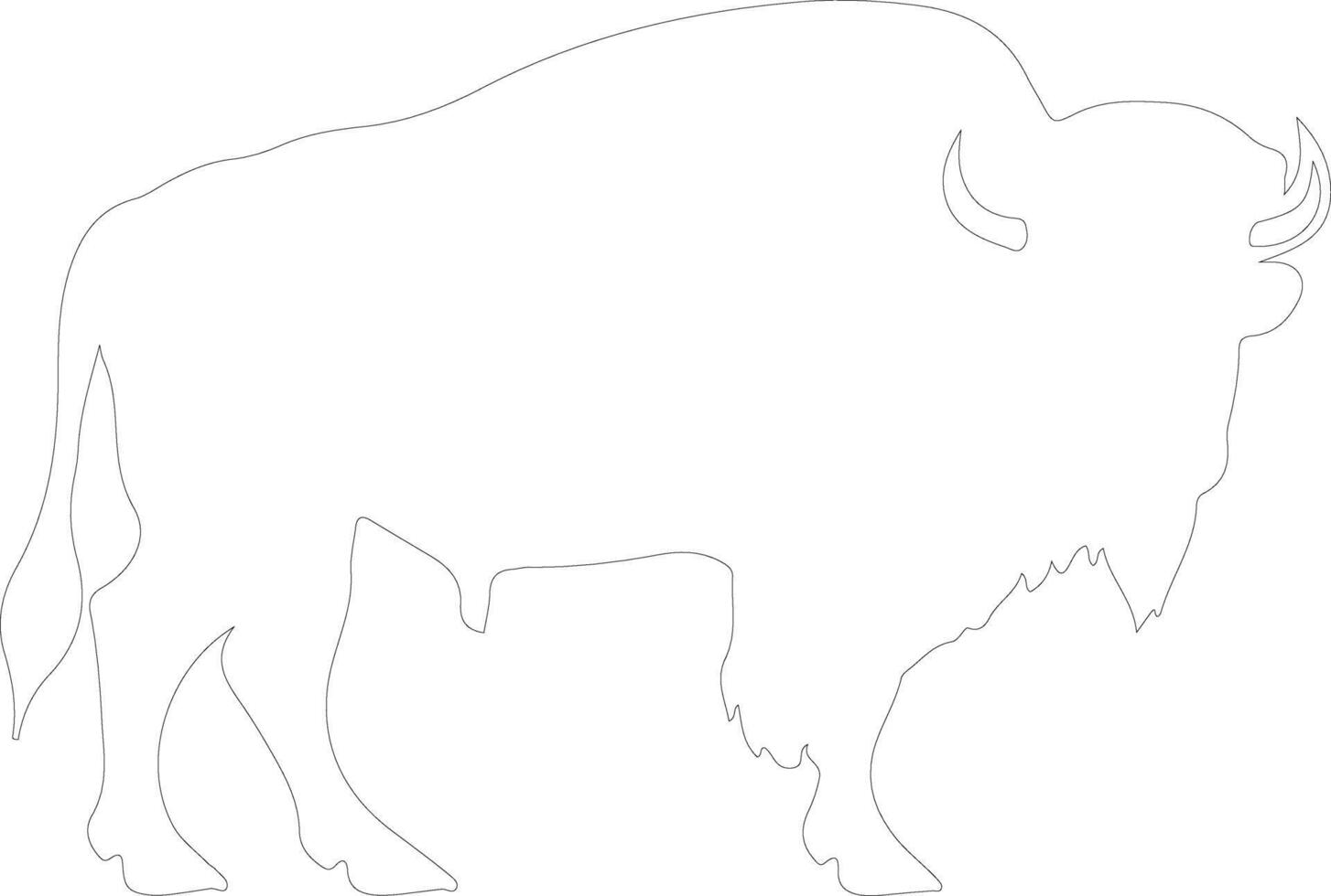 American bison  outline silhouette vector