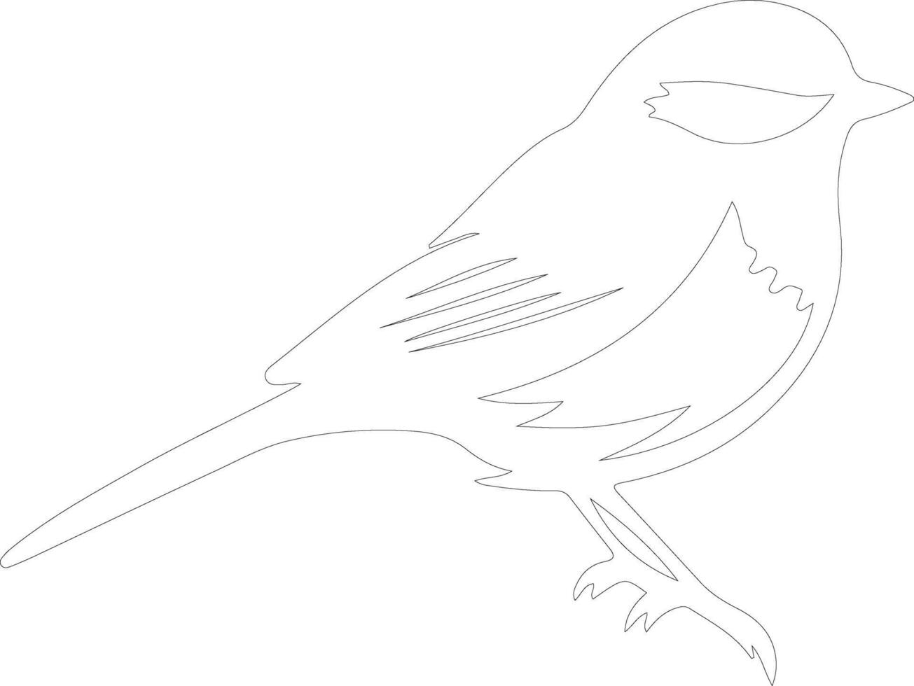 chickadee outline silhouette vector