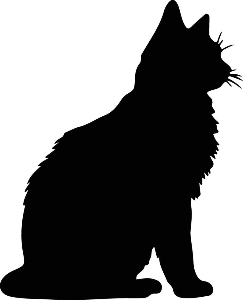 American Bobtail Cat  black silhouette vector