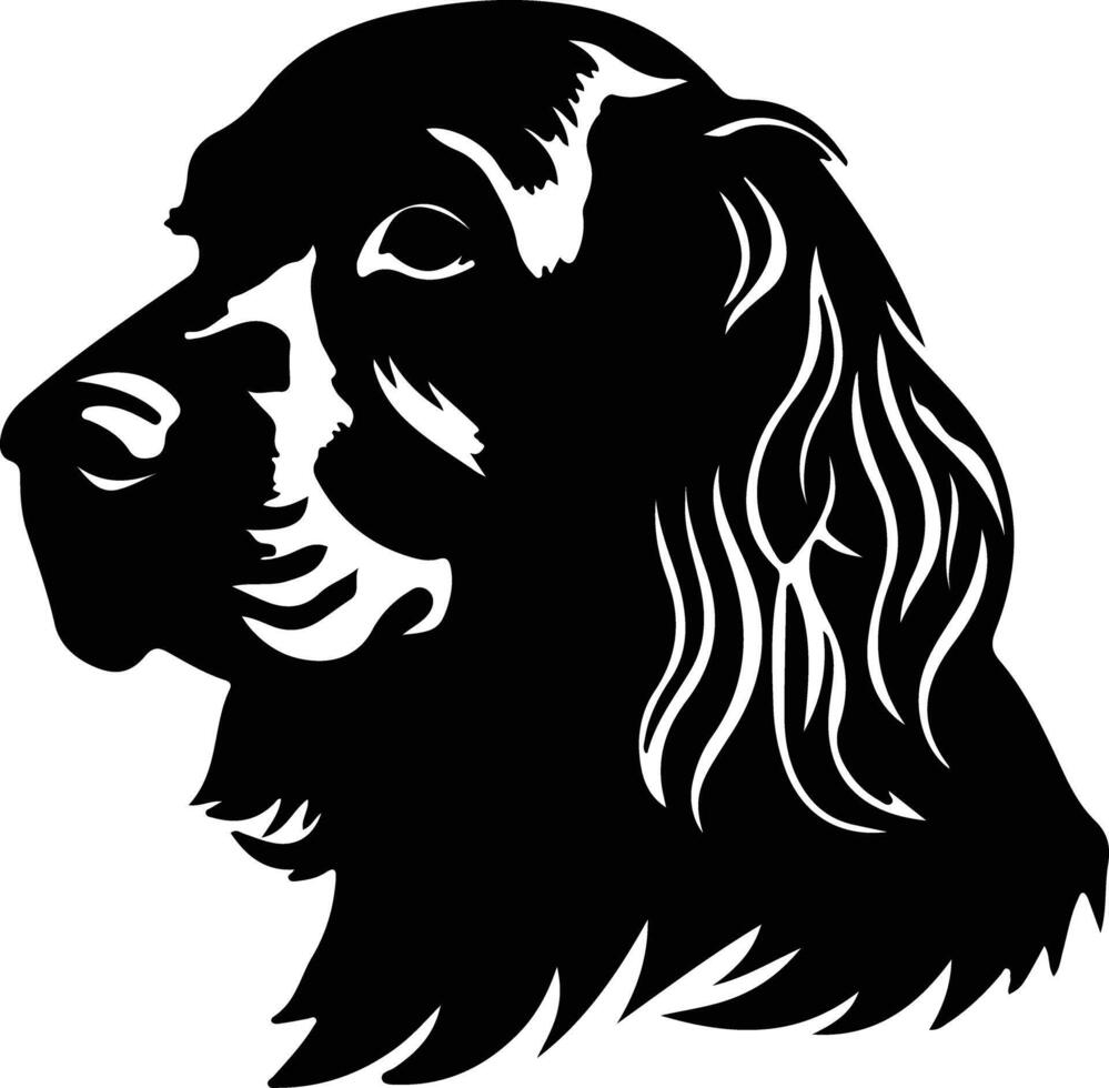 chico spaniel silueta retrato vector