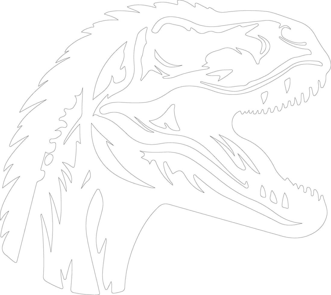 Velociraptor  outline silhouette vector