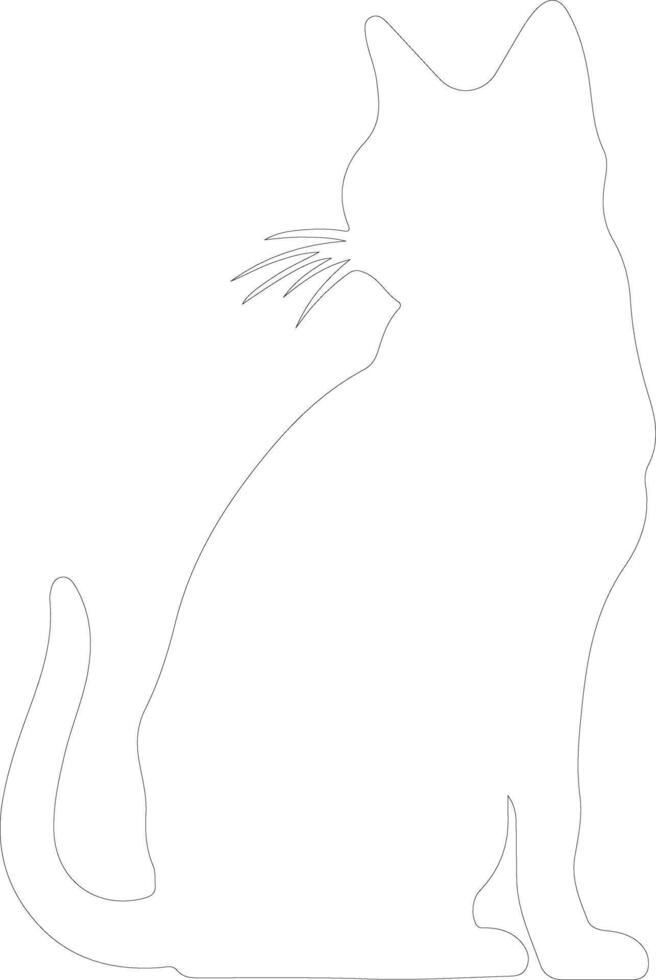 Burmese Cat  outline silhouette vector
