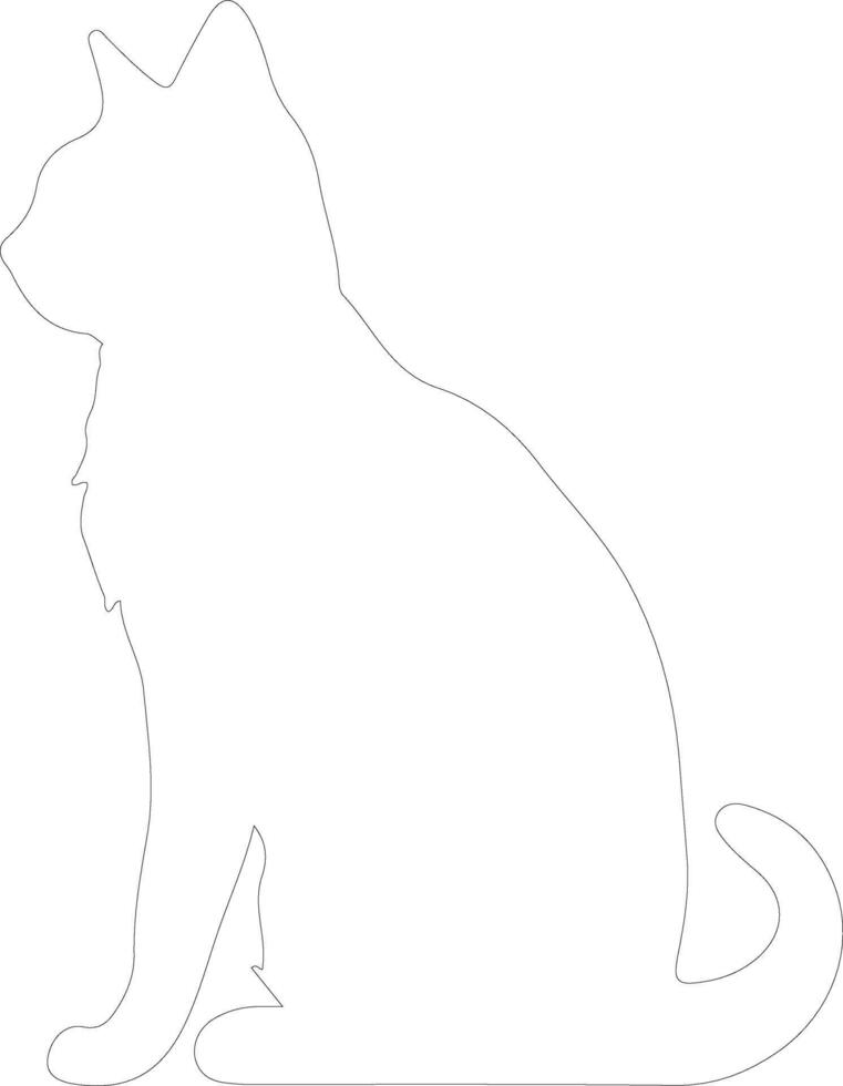 Javanese Cat  outline silhouette vector