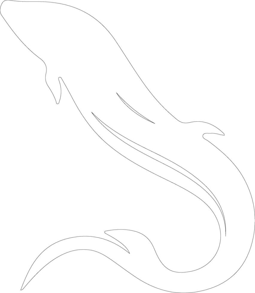 gulper eel  outline silhouette vector