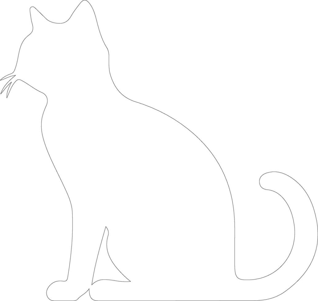 Brazilian Shorthair Cat  outline silhouette vector