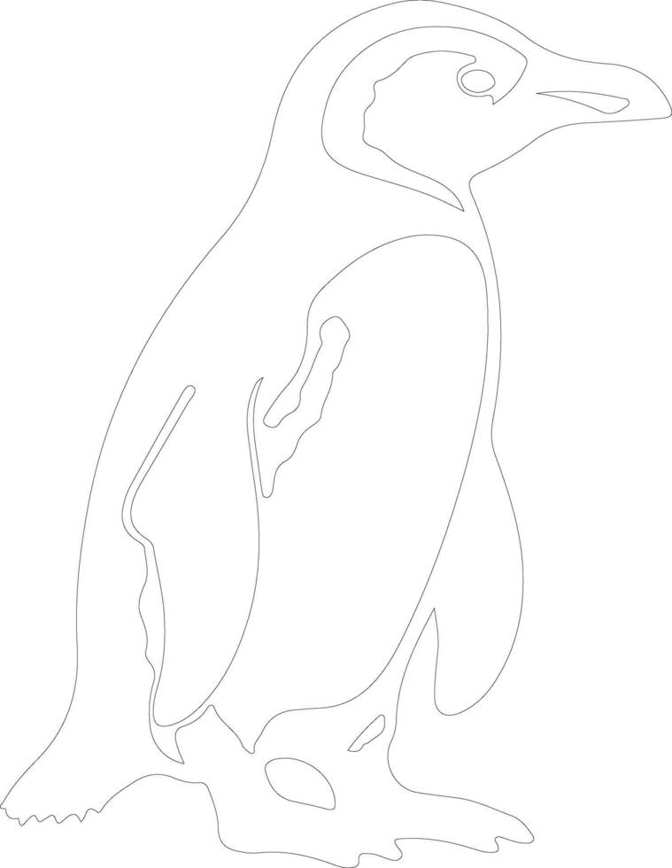 African penguin outline silhouette vector