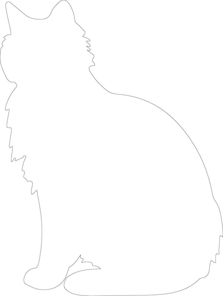 Turkish Van Cat  outline silhouette vector