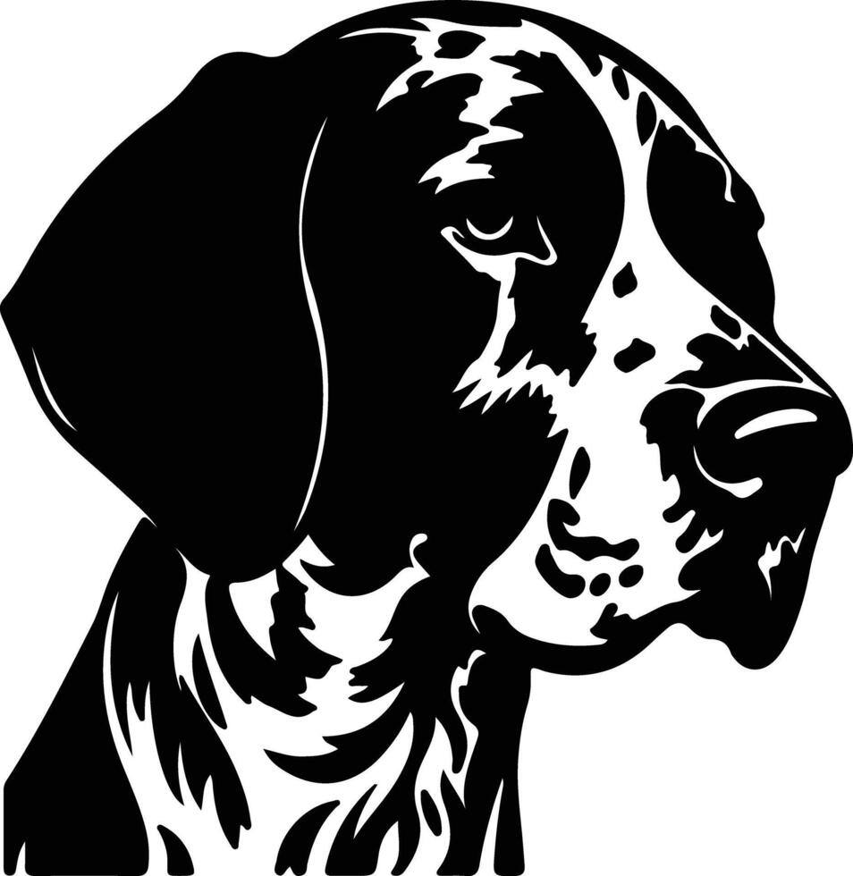 German Shorthaired Pointer  silhouette portrait vector