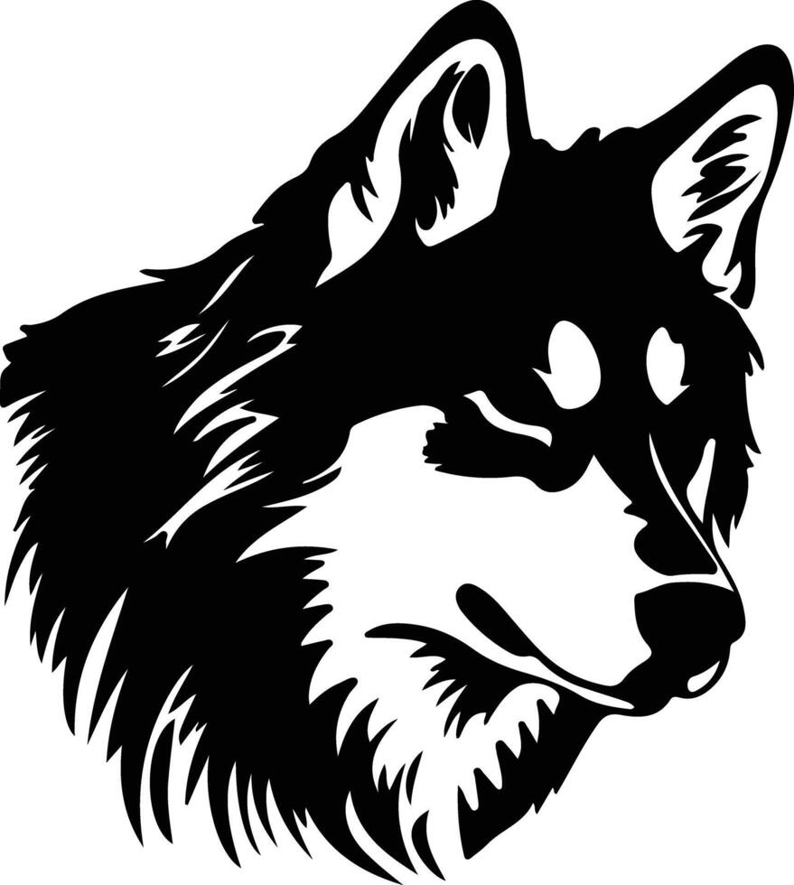 Alaska malamute negro silueta vector