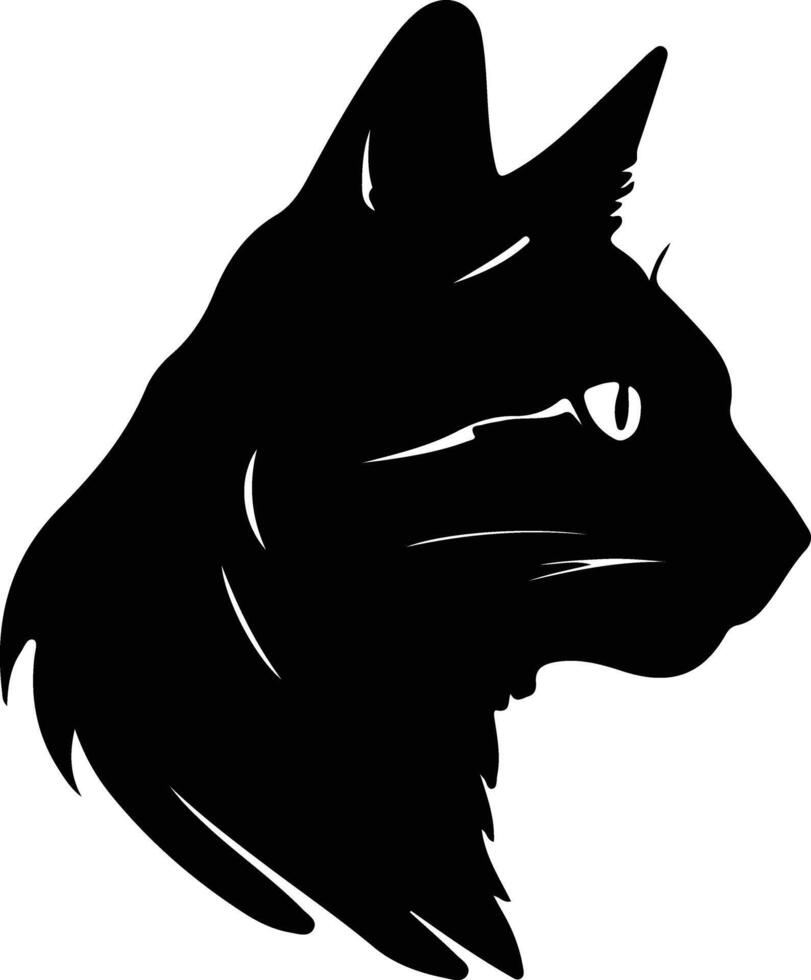 Egeo gato silueta retrato vector
