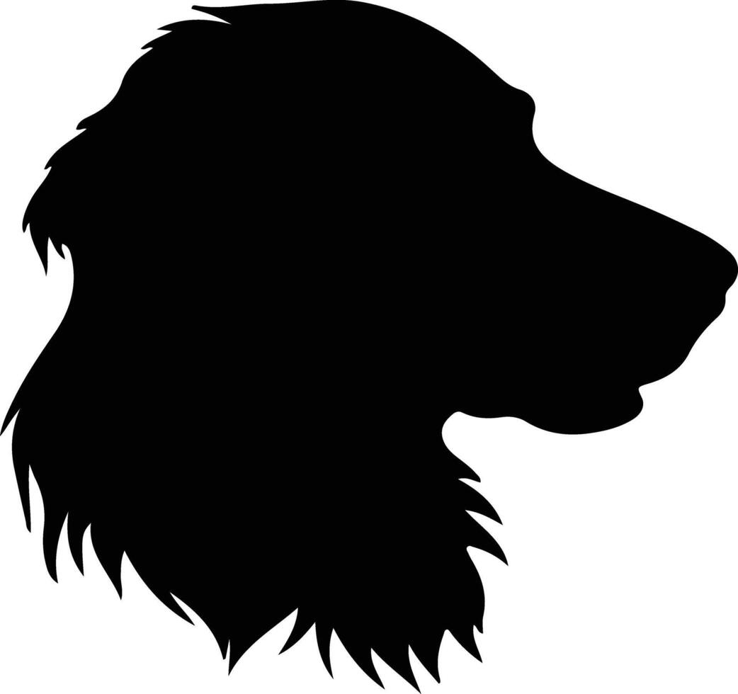 Flat-Coated Retriever  silhouette portrait vector