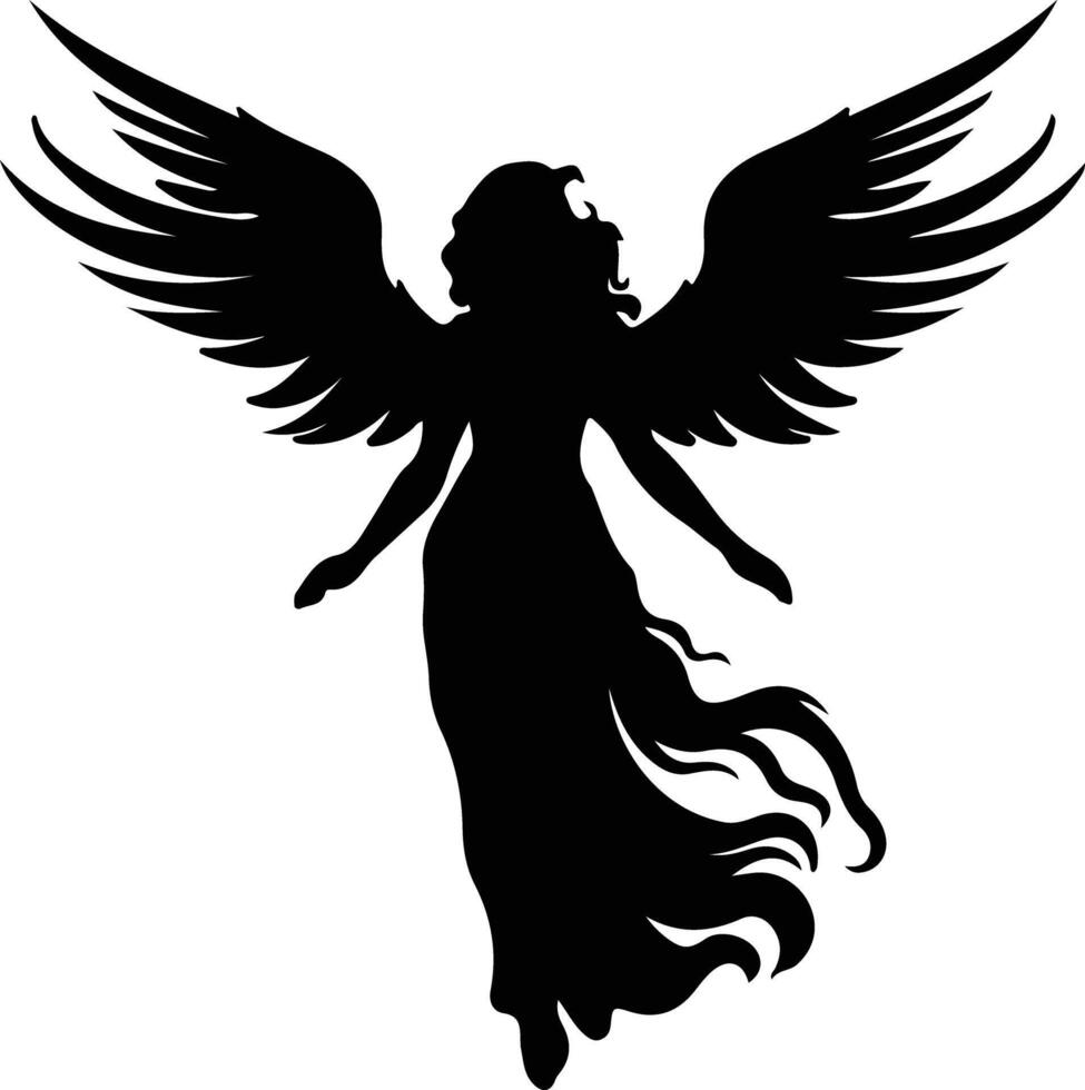 Angel  black silhouette vector