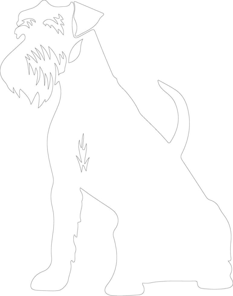 Airedale Terrier  outline silhouette vector