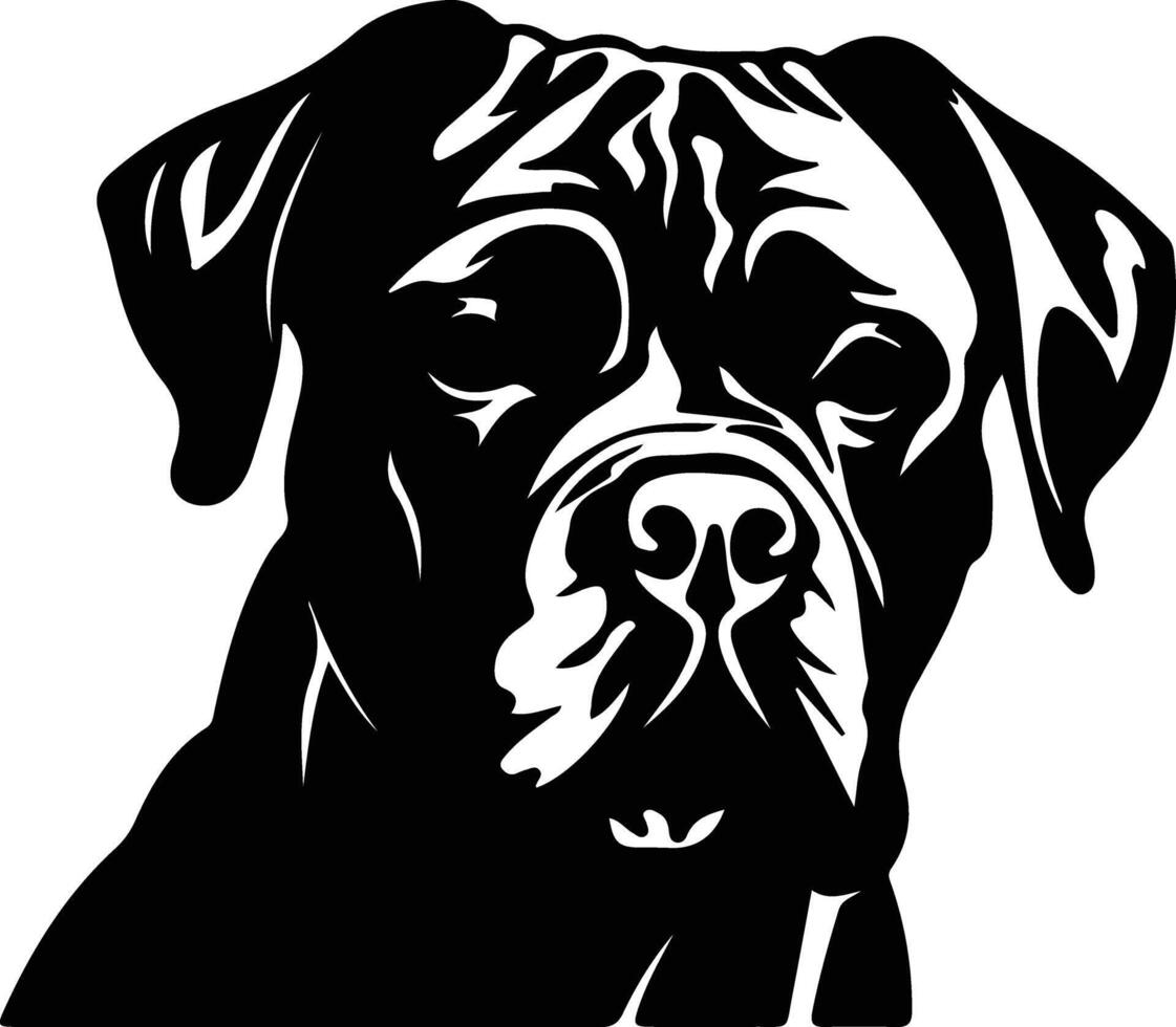 Cane Corso  silhouette portrait vector