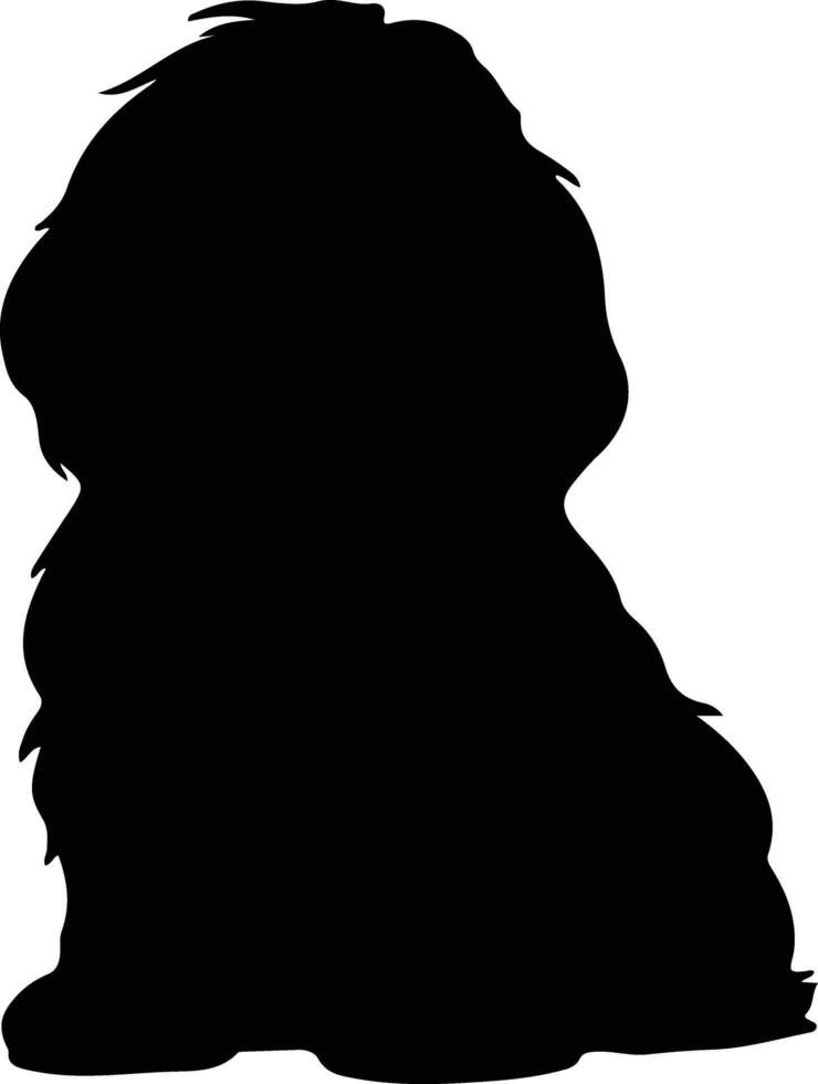 Tibetan Terrier   black silhouette vector