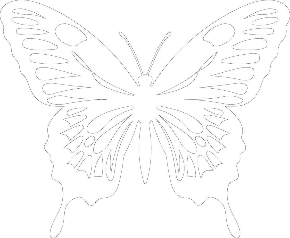 zebra swallowtail butterfly  outline silhouette vector