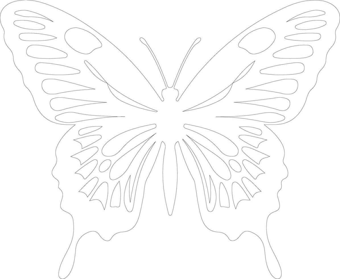 zebra swallowtail butterfly  outline silhouette vector