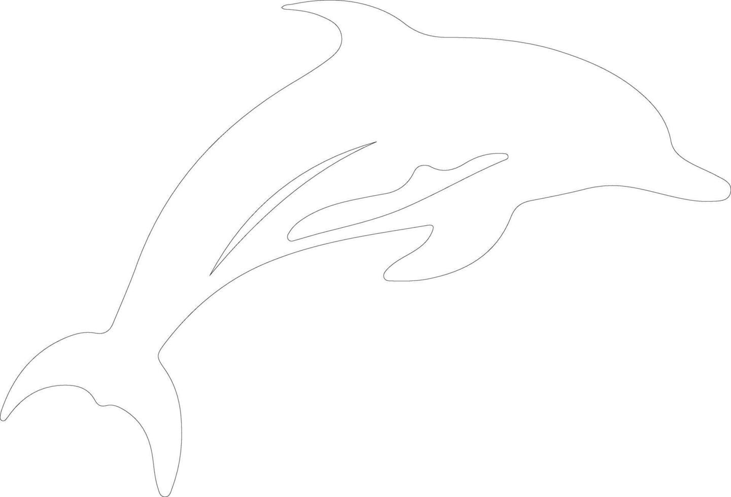 dolphin bottlenose    outline silhouette vector