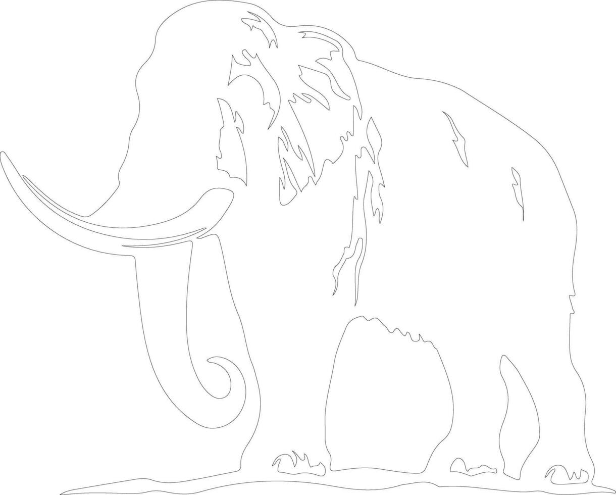 mammoth  outline silhouette vector