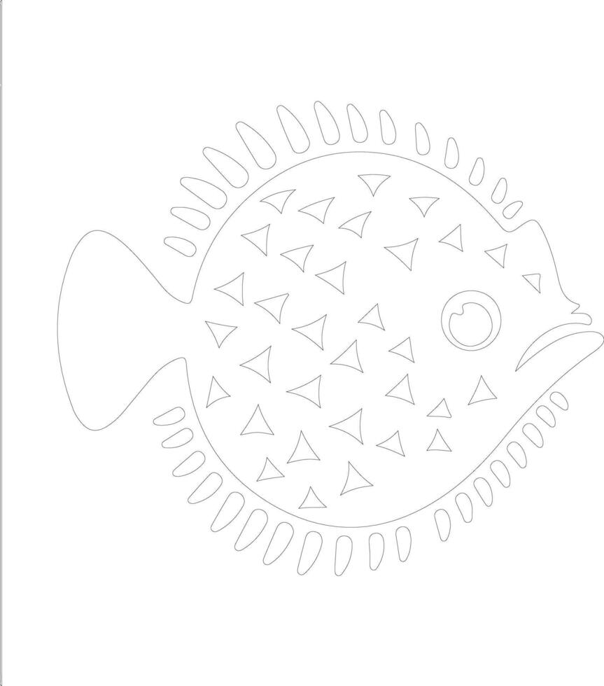 blowfish outline silhouette vector