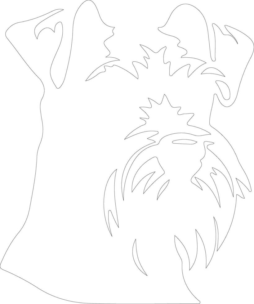 Miniature Schnauzer  outline silhouette vector