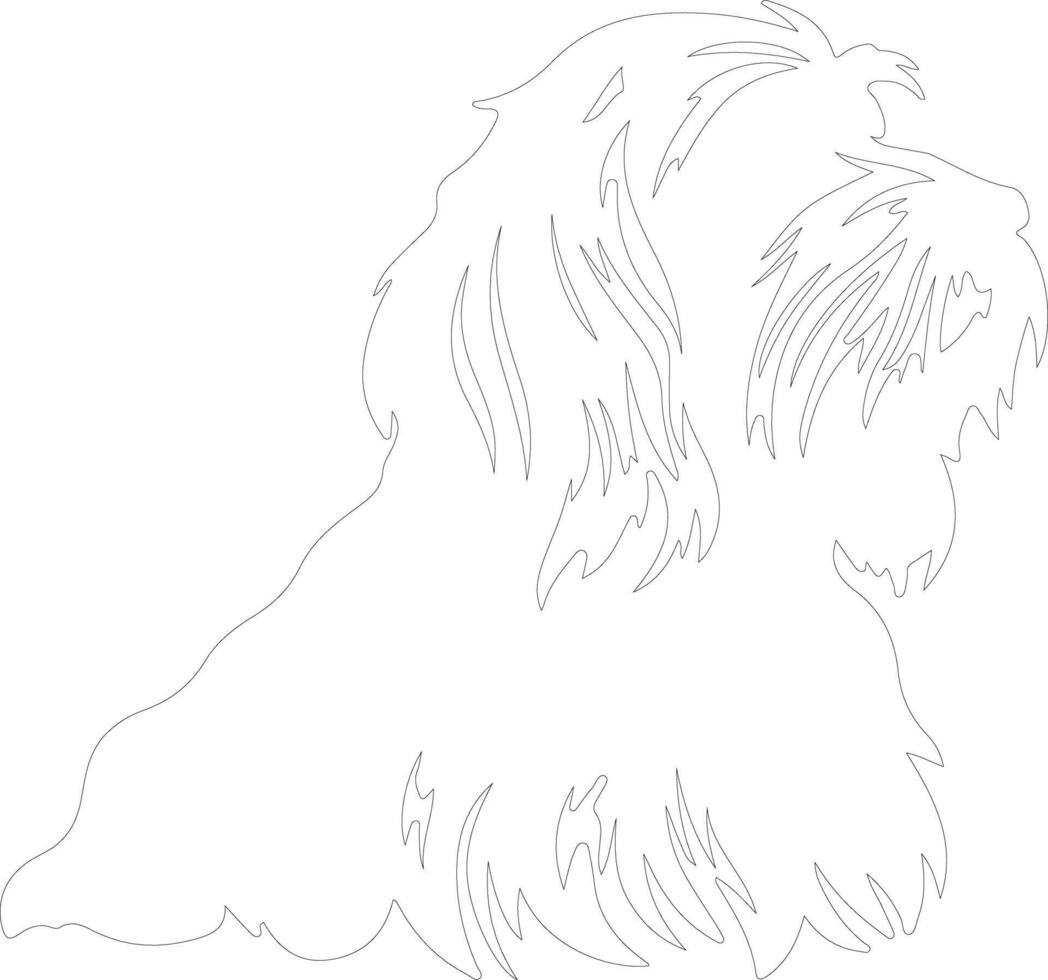 Petit Basset Griffon Venden  outline silhouette vector