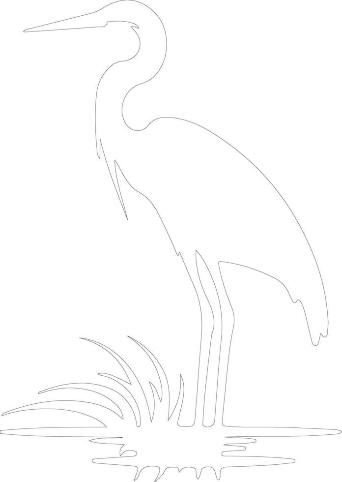heron outline silhouette vector